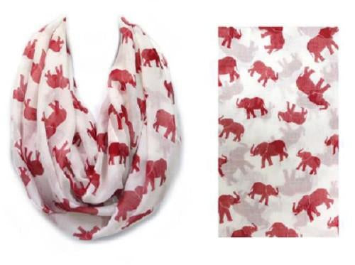 Red and White Infinity Elephant Scarf