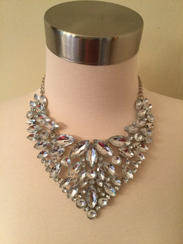 Crystal Statement Necklace Set with matching Earrings
