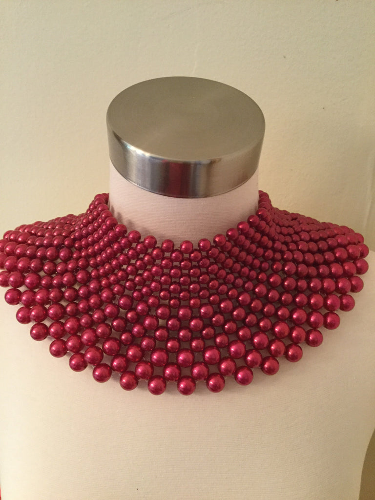 Red Pearl Bob Necklace