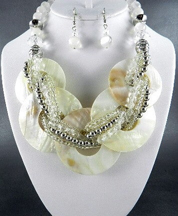 Ivory Pearl Circle Necklace Set