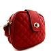 Quilted Red Multi Compartments Crossbody Messenger