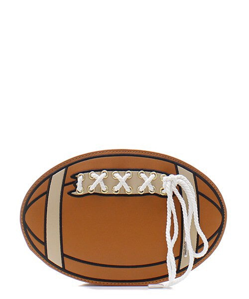 Brown Fashion Faux Leather Football with Lace Messenger Bag