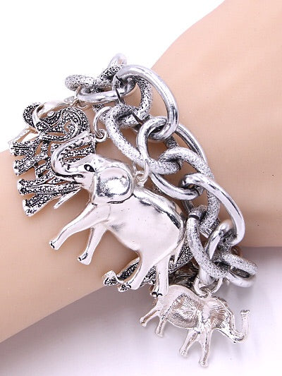 Elephant Charm Toggle Bracelet