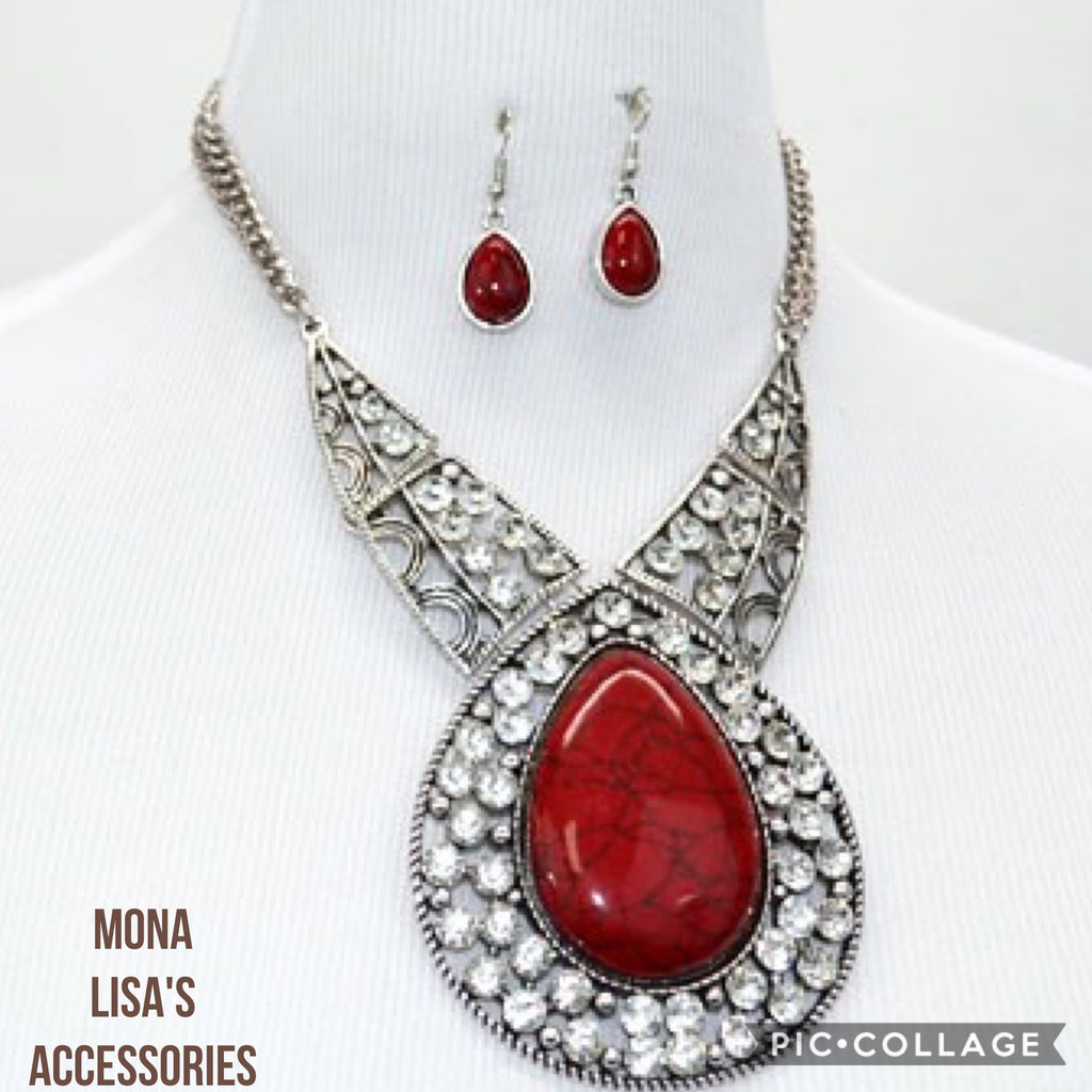 Chunky red necklace online