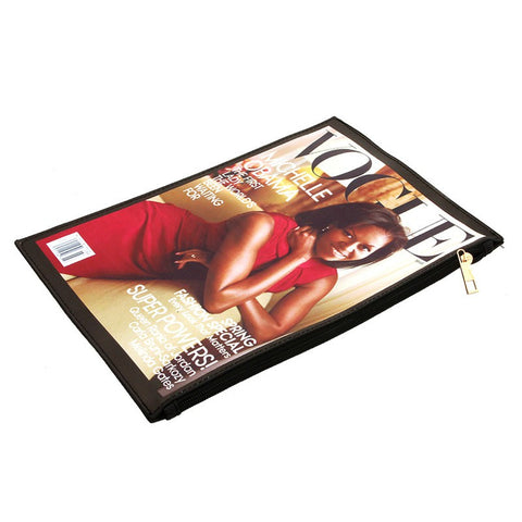 Stylish Michelle Obama Red and Gold Magazine Clutch