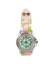 Pink and Green Silcone Watch