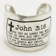 Silver Scripture Bracelet (John 3:16)