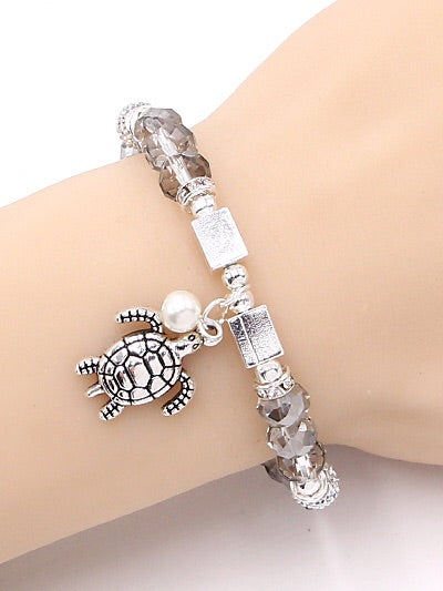 Turtle Bead Stretch Bracelet