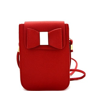 Red Bow Accent Cellphone Holder Crossbody