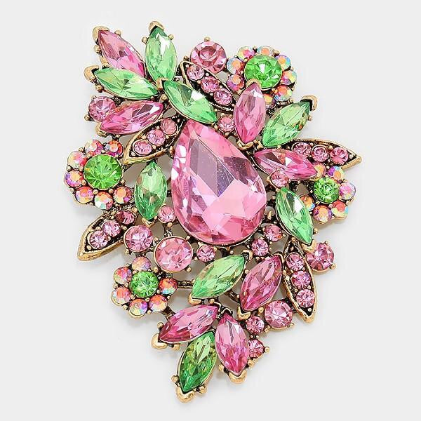 Pink and Green Brooch