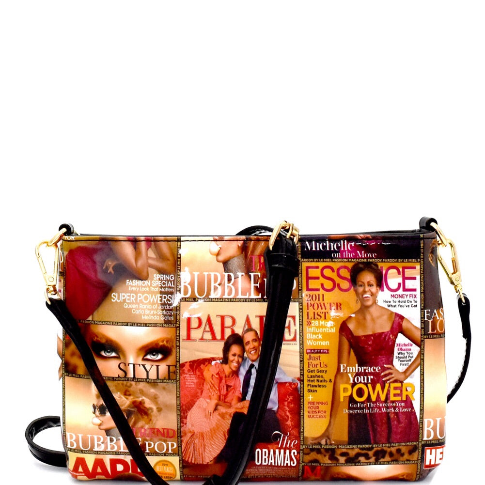 Trendy Michelle Obama Magazine Messenger Bag Multi
